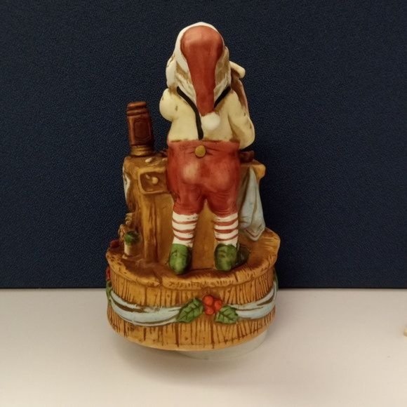 Musical Ceramic Santa's Workshop Christmas Figurine - Picture 3 of 5